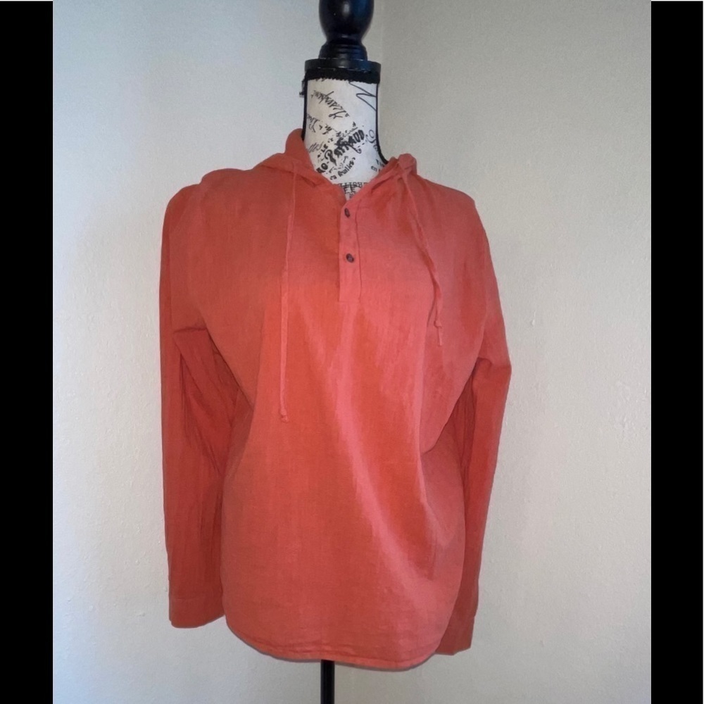 Meadows R Cotton/Flax long sleeve, hooded top